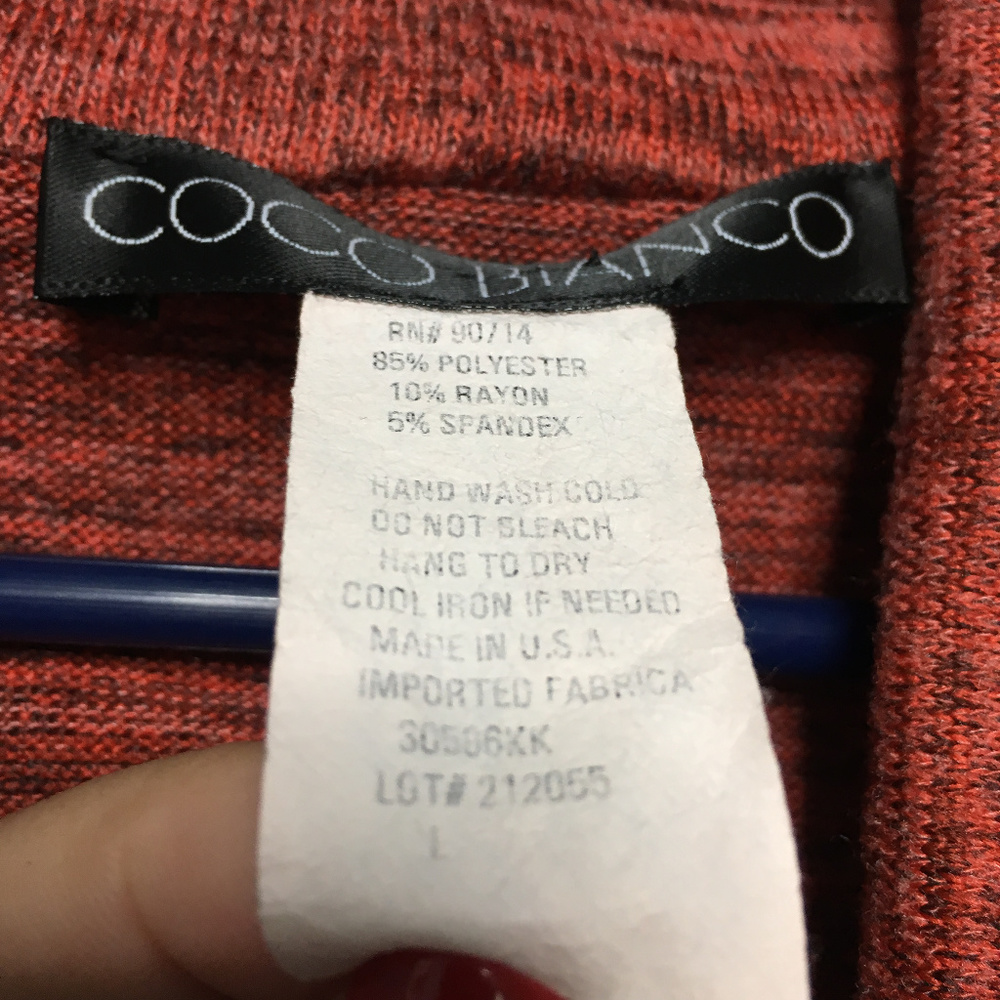 Coco Bianco Rust Marled Cowl Neck Tunic Top - Picture 6 of 6